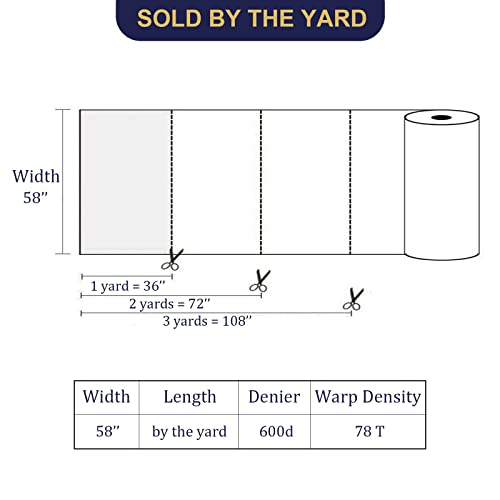 Foreate Waterproof Fabric By The Yard 600D Cordura Canvas Fabric 58 Inch Wide For Indoor Outdoor Patio 1 Yard thumb #4
