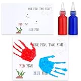 Honoson 24 Pcs Handprint Art Craft Set for Kids with Washable Ink Handprint Keepsake Art Spring Preschool Activities Holiday Gifts