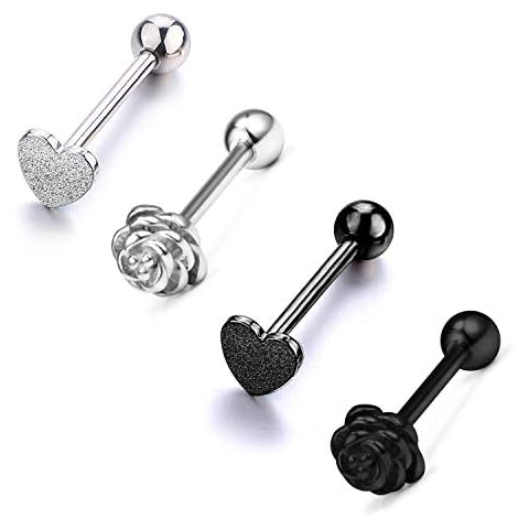 AceFun 4 PCS Barbell Piercing Cover