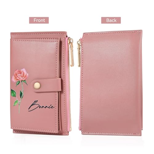 Personalized Wallet for Women Custom Photo Name Leather Wallet Gifts for Mom Grandma2