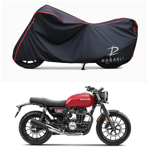 Image of Waterproof Bike Body Cover Compatible for | Honda CB350RS | Taffeta Fabric, Red Piping Design, Bottom Elastic Fit | Dustproof, Sun UV & Rain Protection for All Bikes