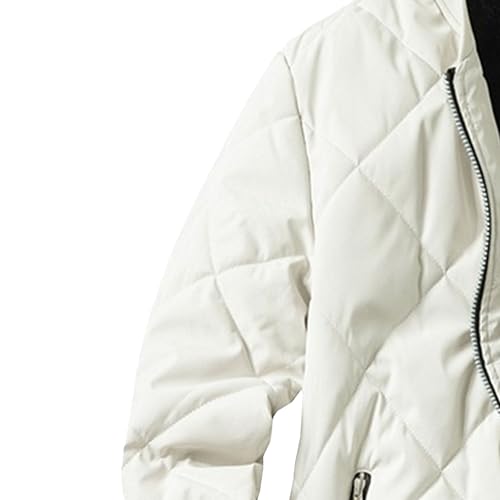Men's Stand Collar Diamond Jacket Winter Full Zipper Bomber Outwear Fleece Lined Thermal Padded Jackets2