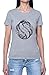 Serpiente Ferrocarril Camiseta para Mujer Gris De Manga Corta Ligera Informal con Cuello Redondo Women's Tshirt Grey