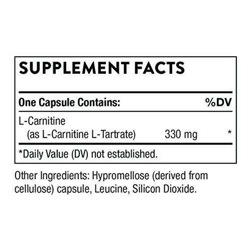 Thorne L-Carnitine - Amino Acid Supplement To Support Fat Metabolism And Energy Production - 60 Capsules #TOP1