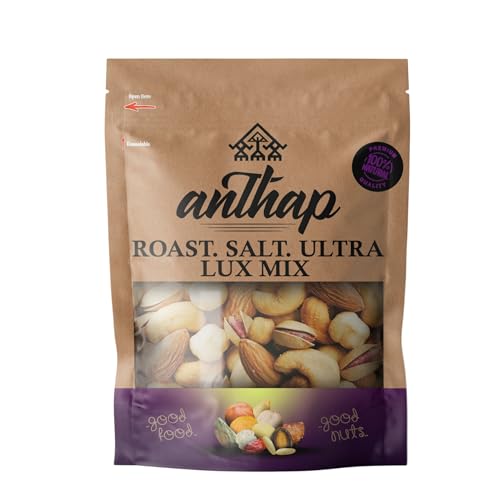 Anthap Roasted Salted Ultra Lux Mixed Nuts, No Oil, Perfectly Roasted & Salted, Premium Blend of Nuts, Crunchy & Savory, Rich in Protein & Healthy Fats, Ideal for Snacking & Entertaining, 1kg