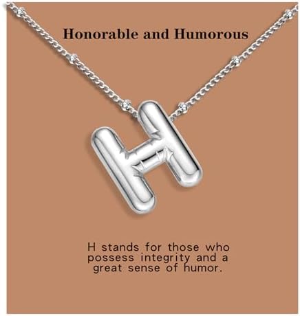 Bubble Letter Necklace Gold Plated Balloon Initial Chunky Bubble Alphabet Pendant Necklace Trendy Jewelry Gift for Women