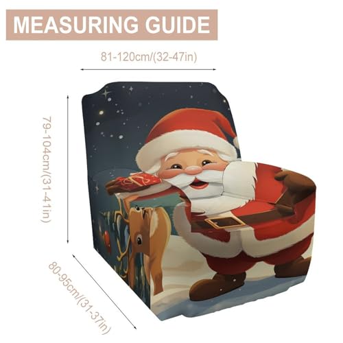 Housse de canapé Père Noël extensible pour rénover un fauteuil usé à Noël