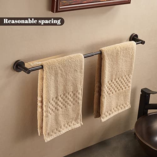 Weiko Bronze Bathroom Hardware, Oil Rubbed Bronze Accessories Set Includes Toilet Paper Holder 15 To 24 Inch Towel Bar Hand Towel Ring Robe Hook 4 Pieces Wall Mount #TOP1
