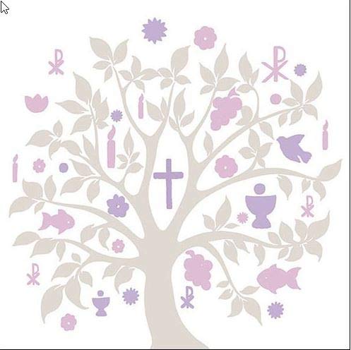 20 Servietten Baum des Lebens Mauve Lila Tischdeko Konfirmation Kommunion Taufe Cover