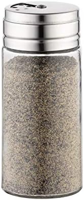 Fox Run 5167 Glass Spice Jar with Stainless Steel Shaker Lid, 6 Ounce, Clear Container for Seasonings, 1 Count (Pack of 1)