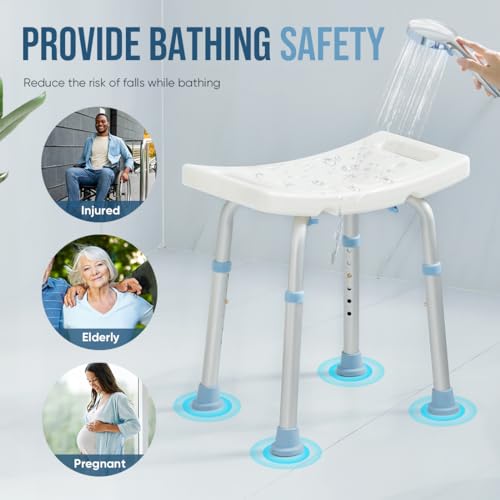 Oasisspace BE62034-W Shower Chair, Adjustable Bath Stool Chair thumb #7