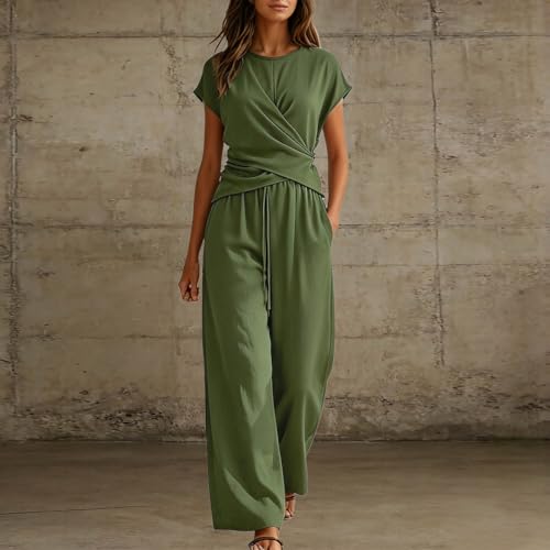 Ensemble col V pantalon large pour silhouette élancée