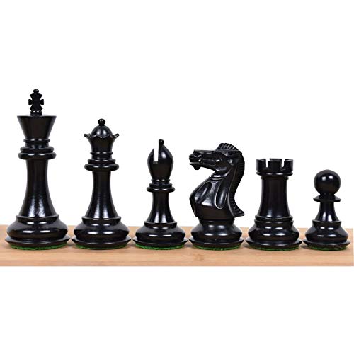 Ensemble de pièces d'échecs Staunton ébène de poids 3.9"