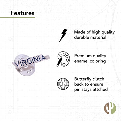 Image of Desert Cactus University of Virginia Lapel Pin UVA Cavaliers Made of Metal for Formal Wear, Bag and Hat Jewelry, and Tie Tack