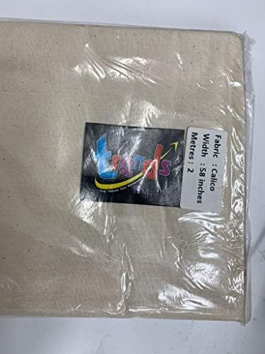 TRENDS Calico Fabric by The Metre UK - 60 inch/152 cm Wide Unbleached Cotton Fabrics Medium Weight - 100 Percent Cotton for Curtain Lining, Embroidery and Sewing Projects (1 Metre)