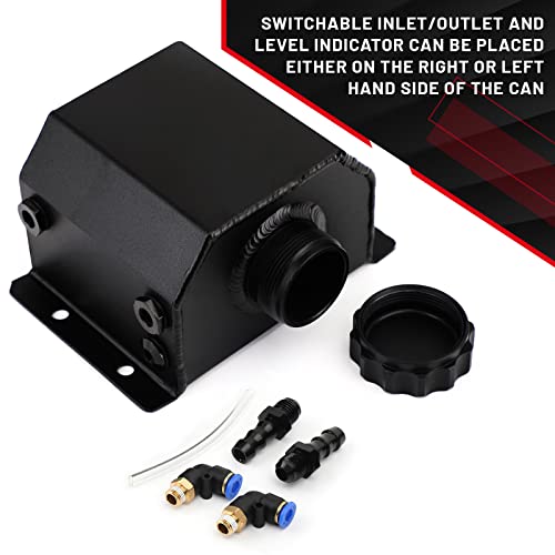 1L Universal Coolant Radiator Tank,Radiator Overflow Tank,Aluminum Radiator Coolant Overflow Bottle Recovery Black With Cap #TOP2