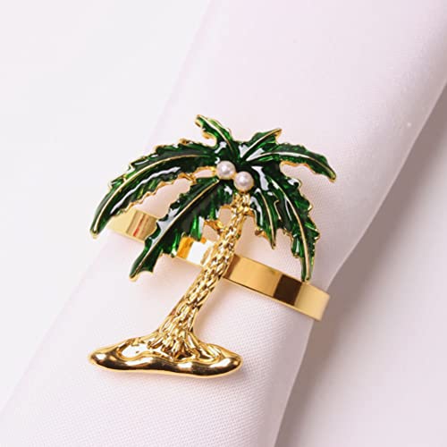 Sosoport 24 Pcs Decorative Napkin Rings Coconut Tree Pineapple Monstera Design Napkin Buckles Summer #TOP2