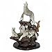 Ebros Gift Moon Howling Timberwolves Alpha Wolf Pack Family Decorative Figurine 8.5