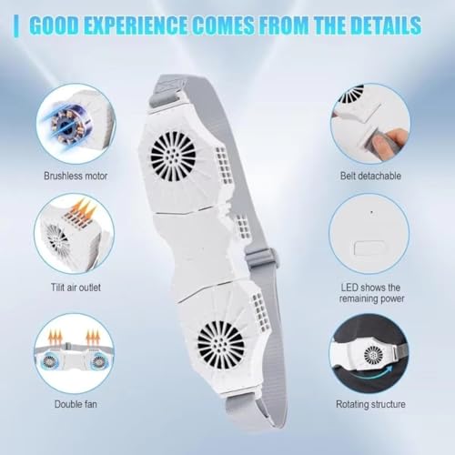 Ventilateur de ceinture clipable rechargeable nomade pour circulation d'air outdoor