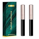Lanciley Black Eyelash Glue 3g*2 0.1oz Strong Hold False Eyelashes Glue with Brush Applicator Lash Adhensive for Strip Lashes Cluster Lash Bond Waterproof Fast Drying