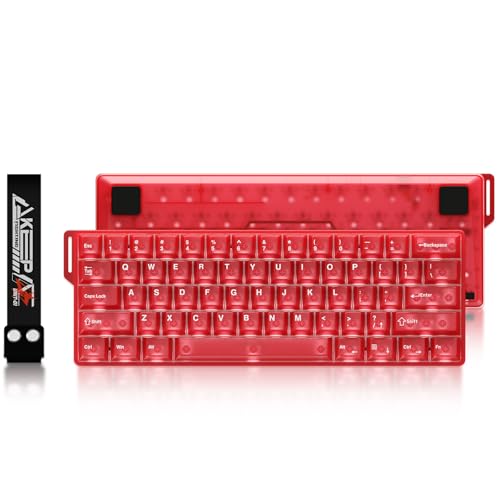DAREU COOL60 8K Hz Rapid Trigger Magnetic Gaming Tastatur, 60% Wired Tastatur mit Halbtransparent Tastenkappen, 15 RGB Modes, 0,01mm RT-Genauigkeit, Einstellbare Betätigung, für PC/Mac(Rot)