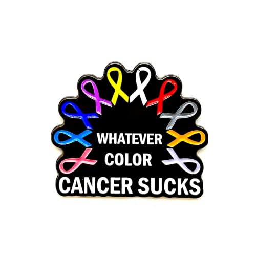Image of Whatever Color Cancer Sucks Fight Enamel Pin - Theme Series | Premium Enamel Pin - Statement Lapel Pin - Plated Badge for Clothing, Bags, Hats, Jackets, and Lanyards