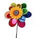 Mulino a vento dell'arcobaleno, mulino a vento colorato del girasole, decorazione del giardino, doppio mulino a vento del girasole del girasole, giocattolo del mulino a vento dei bambini, scultura del