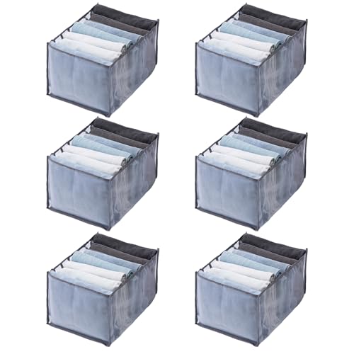 Conjunto de 6 Organizadores de Armario con 7 Compartimentos Extra Grandes, Cajas de Almacenamiento...