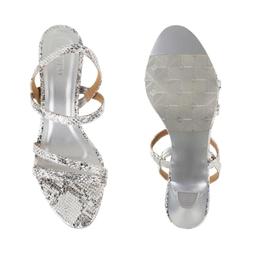 Image of Metro Women Synthetic Leather Kitten Heel Fashion Sandal