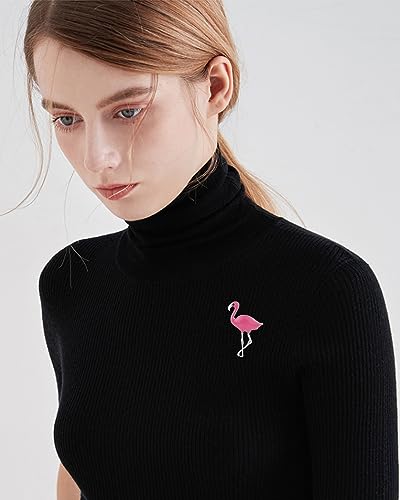 Image of Flamingo Brooch Pin for Women Pink Enamel Lapel Pin Lucky Bird Animal Corsage Badge Pins Accessories Jewelry for Cloth Dress Christmas