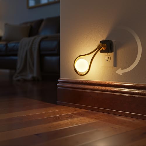 Image of Briignite LED Night Light, Night Lights Plug into Wall, 0-100LM Dimmable Nightlight, 330 Rotating with Dusk to Dawn Sensor, Adjustable Brightness for Kids, Bathroom, Bedroom, Hallway, Stairway