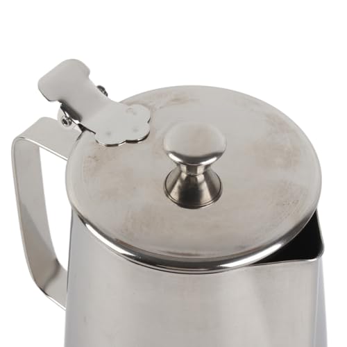 Jarra espumadora de leche en acero inoxidable de 1000 ml con tapa para baristas 8