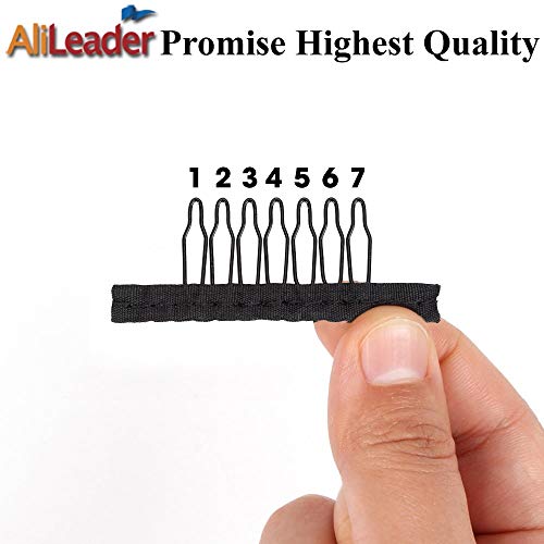 Peigne à perruque noir lot de 100 pour fixation filet et extensions - 6