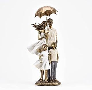 Widdop Juliana Collection Vintage Retro Style Family Mum Dad Boy Girl Under Umbrella Figurine Statue Gift Ornament 63183