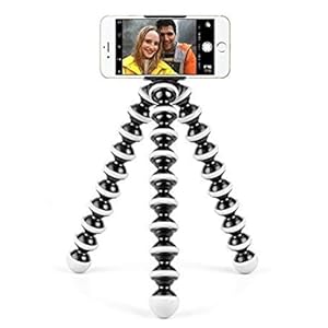 XGMO® Ball Joint Octopus Gorilla Tripod 13″ with Universal Mobile Holder – Bend It | Tilt It | | Twist It |Fully Flexible Foldable Tripod for All Smartphone, Action & DSLR Camera’s (Black White)