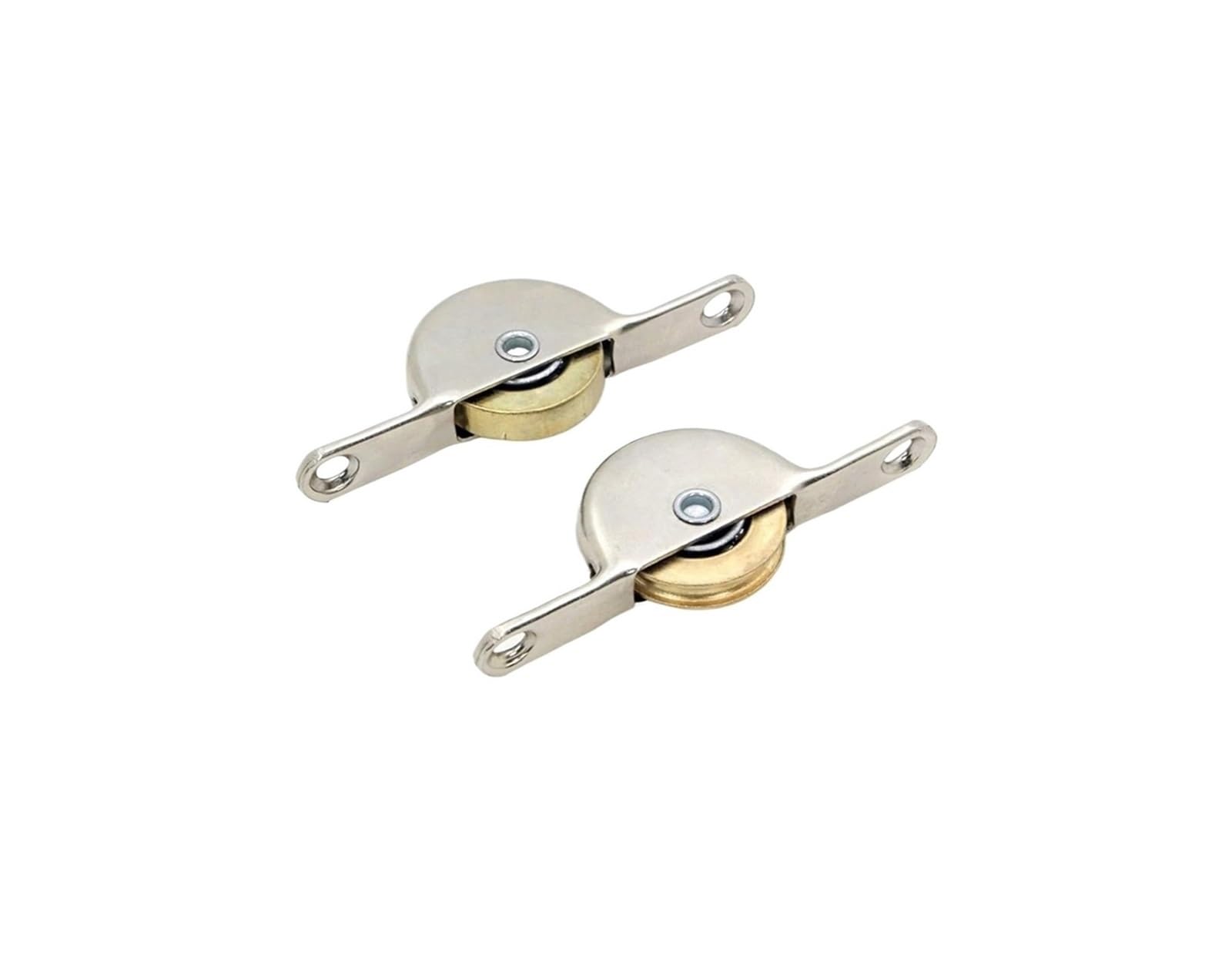 dfEDRd Sliding Door Track Wheel, Pulley Mute Single Pure Copper Roller Wheel Flat/Concave Vintage Windows Rollers 2Pcs(Large Flat Wheel)
