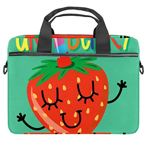 Sac d'ordinateur 13 pouces pour étudiante motif licorne vert fraise au campus
