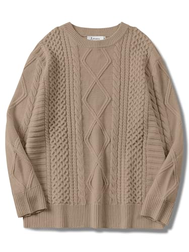 ANRABESS Sweaters for Women Oversized Cable Knit Fall Long Sleeve