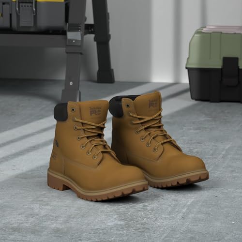 Timberland PRO Timberland PRO Women's Direct Attach 6 Inch Steel Safety Toe Insulated Waterproof Industrial Work Boot, Wheat Nubuck, 9