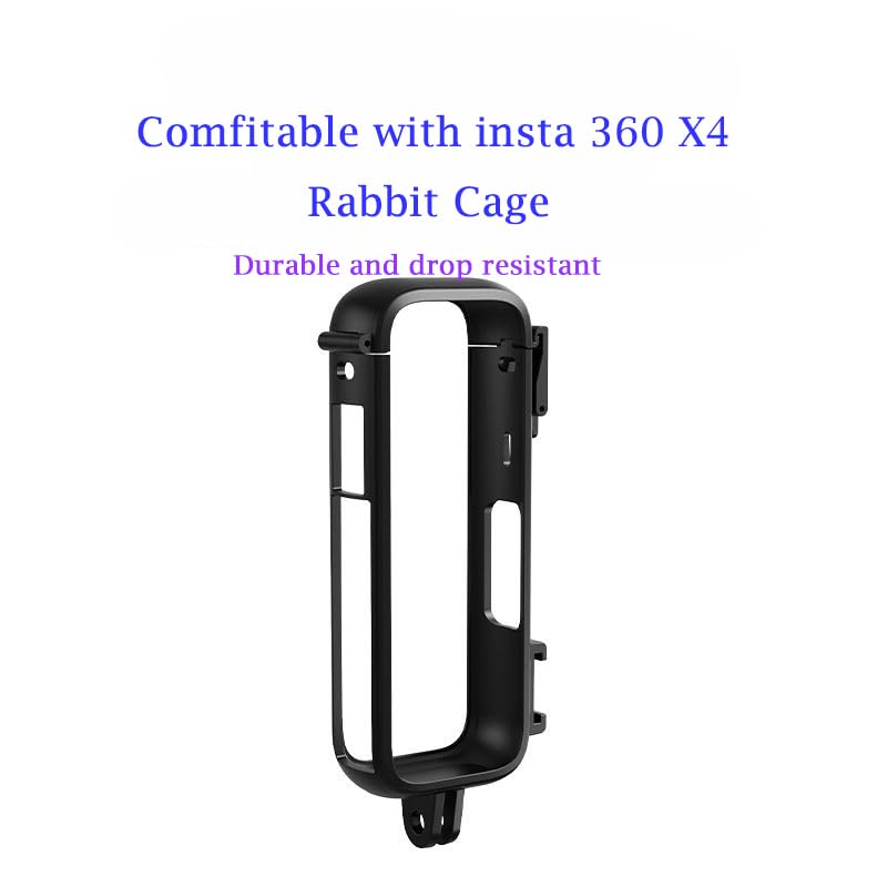 DCH Sport Camera Rabbit Cage for Insta 360 x4 Plastic Cold Shoes Protective Shell Anti Drop Protection Bracket Accessories