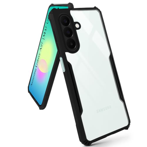Image of Jkobi Hybrid Back Cover Case for Samsung Galaxy A27 5G | Samsung Galaxy M47 5G (Shockproof with Polycarbonate Clear Panel | Professional Black)