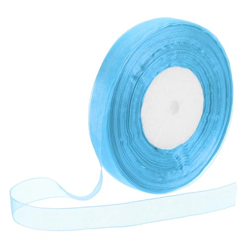 DMiotech 100 Yards Organza Ribbon 5/8" Lake Blue Chiffon Ribbon