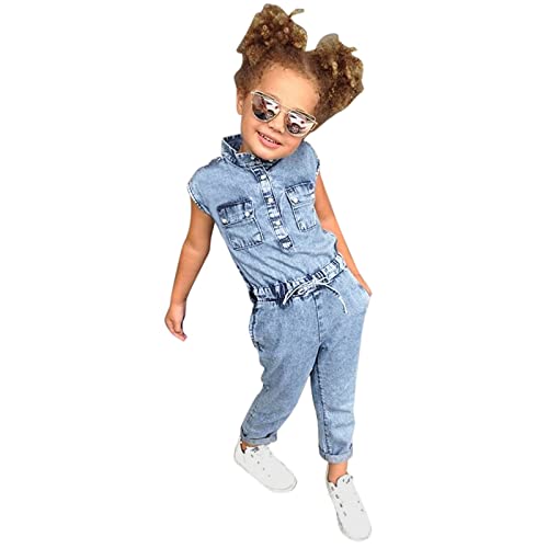 Jumpsuits for Kids Girls 10-12 Toddler Girls Sleeveless Solid 1