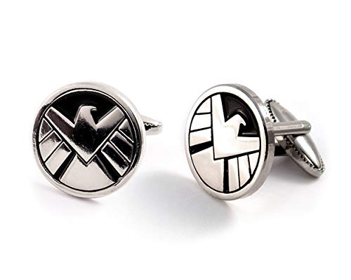 SharedImagination Agents of Shield Cufflinks, Hydra Tie Clip, Captain America Tie Tack Jewelry, Marvel Avengers Superhero Wedding Groomsmen Cuff Links Geek Gift, Geeky Present Nerd Presents