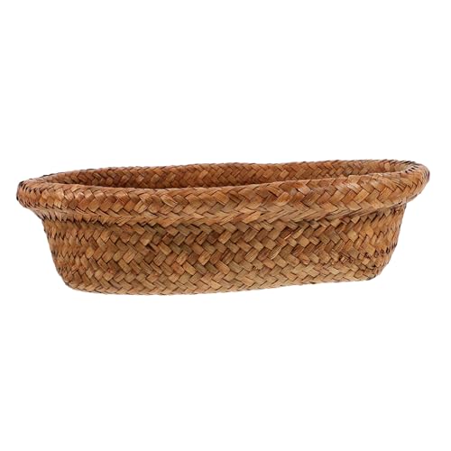 Cabilock Storage Basket Baskets Woven Fruit Basket Small Woven Basket Portable Woven Basket Kitchen Basket Woven Bread Basket Woven Basket for Storage Kitchen Food Serving Holder Grass