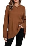 Zyyfly Maternity Oversized Tunic Sweater - Fall Winter Outfits for Women - Brown M