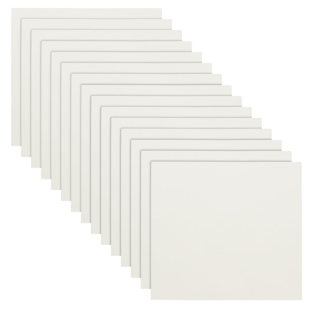 BENECREAT 20Pcs 7.9x7.9 Inch Mat Board Center, Antique White Paper Picture Photo Frame Mat, Backer Boards for Frame, Picture, Framing Backing