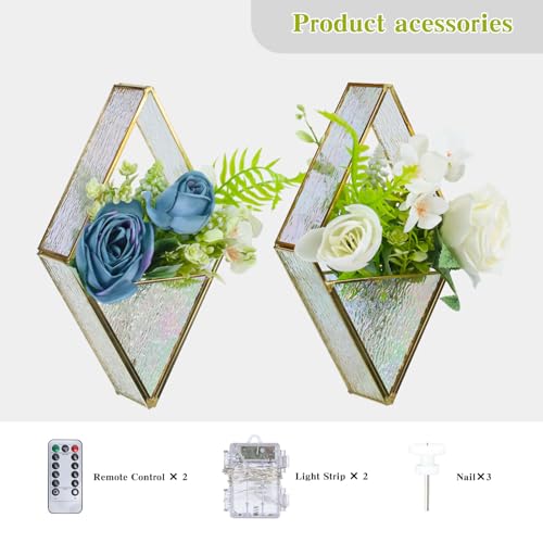 Koalaime 2 Set Wall Decor Planters With Artifical Rose Flower thumb #5