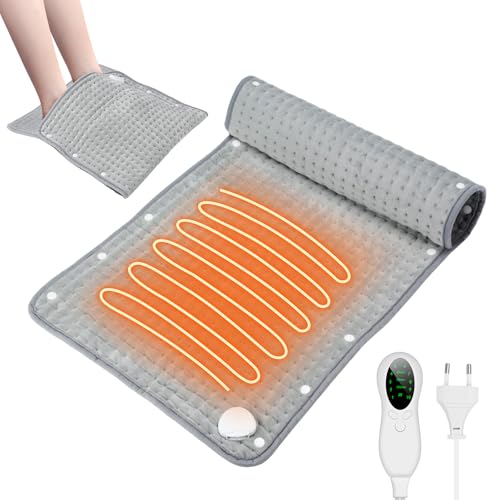 CYFIE Manta Electrica & Calentador de Pies 2 en 1, Almohadilla Electrica 43 x 85cm, Manta Termica para espalda, hombros, Almohadilla Eléctrica Lumbar Calefactor Automático Rápido 30-70℃