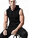 Amussiar Men's Cotton Sleeveless Hoodie Bodybuilding Hooded Tank Top Gym Fitness Casual Workout Vest Black